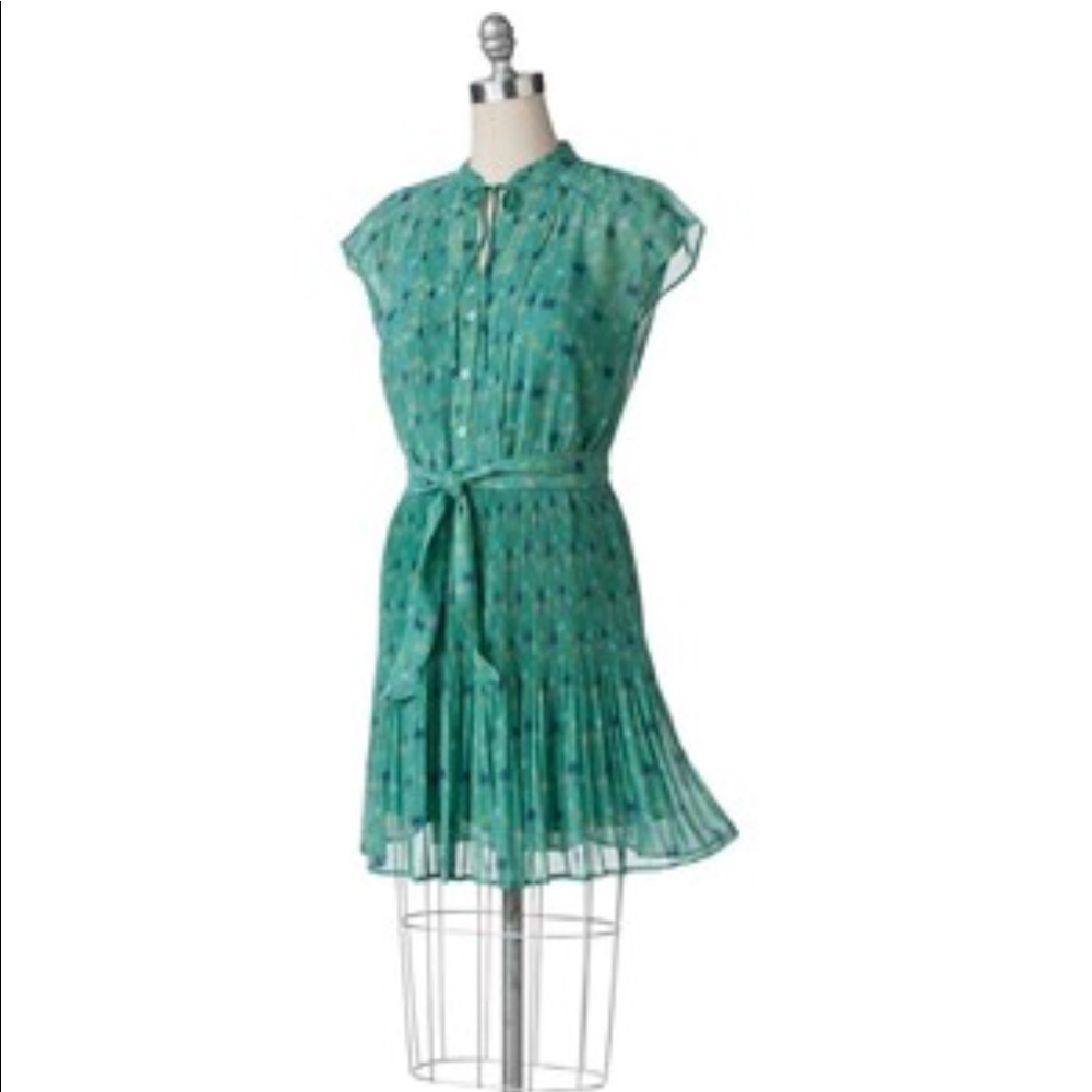 Lauren Conrad chiffon pleated palm tree dress